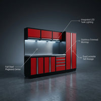 RedLine ApexMax Garage Cabinet System — infographic