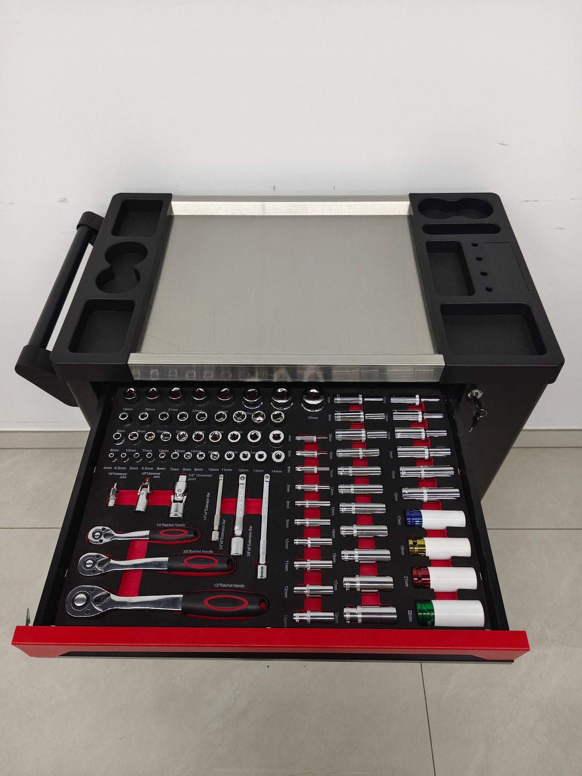 7 Drawer SPCC Rolling Tool Chest with 258-PCS Complete Tool Set